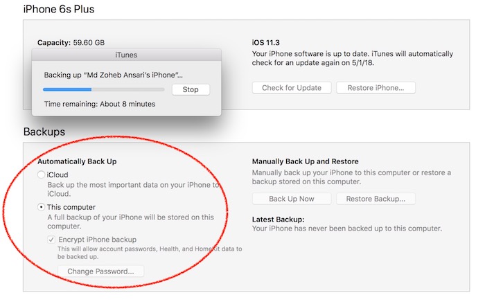 iTunes backup