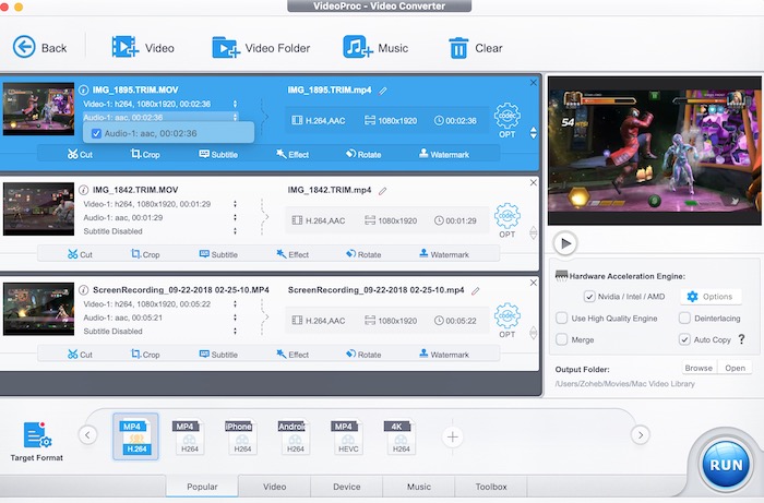 changing video codec