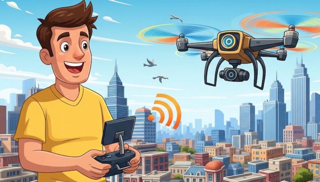 flying drone in japan